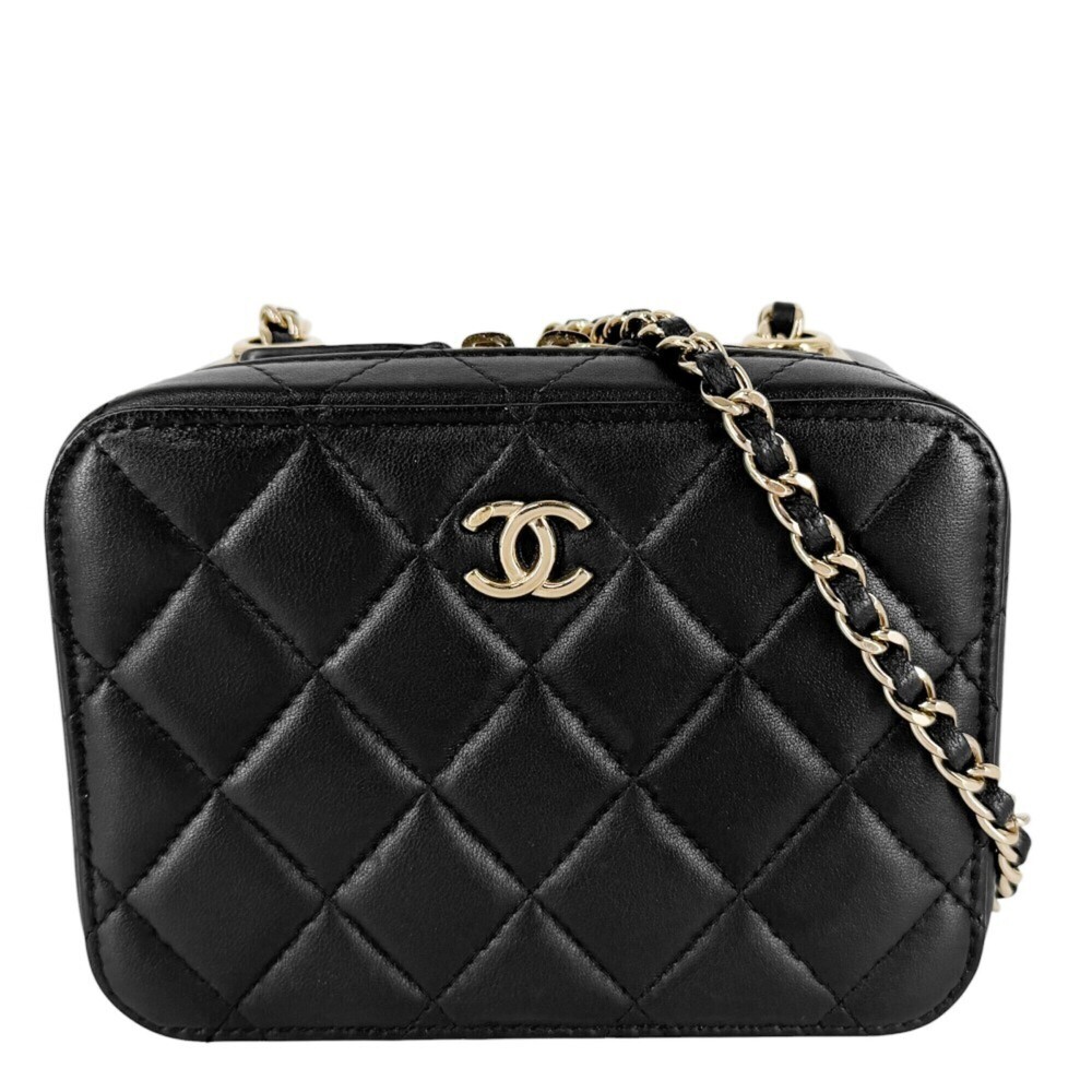 Chanel Women's Matelassé Mini Shoulder Bag with Logo Chain Strap, Crossbody, ...